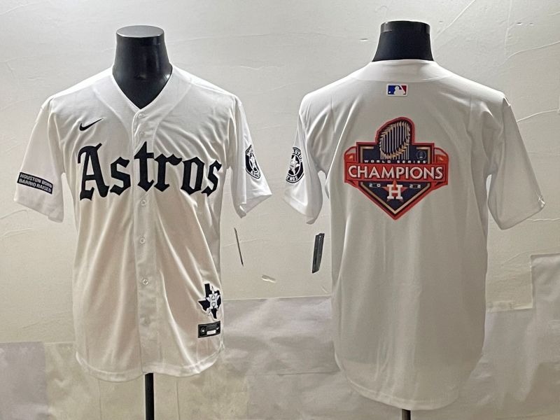 Men 2025 Houston Astros Blank White Five generations Joint Name Nike MLB Jersey style 28